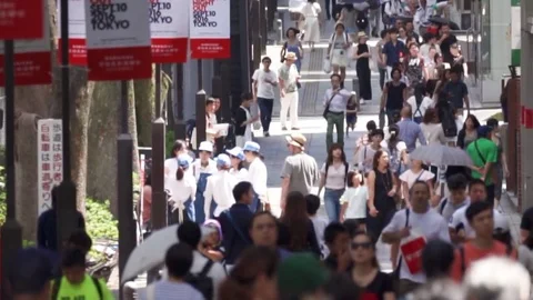 Shopping districts of large cities (daytime, crowds, Japan, Tokyo) Stock Footage 72307780