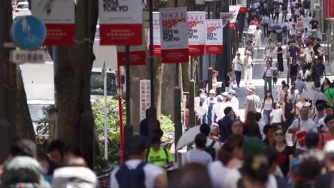Shopping districts of large cities (daytime, crowds, Japan, Tokyo) Stock Footage 72308019