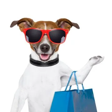 Shopping dog Stock Illustration