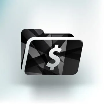 Shopping Dollar Folder file icon internet symbol Stock Illustration