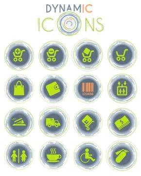 Shopping dynamic icons Stockillustratie