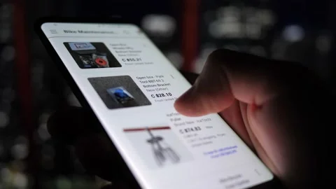 Shopping on app on a Smartphone Stock Video Pond5