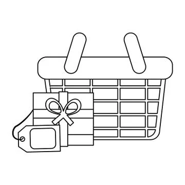 Shopping elements concept in black and white 스톡 일러스트