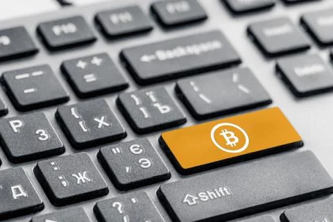 Shopping enter button key on grey keyboard Foto stock
