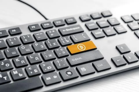 Shopping enter button key on grey keyboard Foto stock