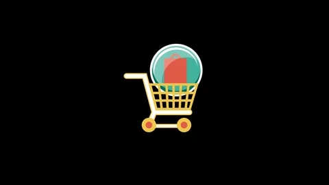 Shopping Flat Icon Stock Footage 71936110