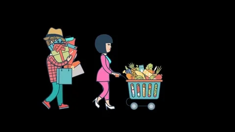 Shopping flat linear video concept. 库存影片 79916507