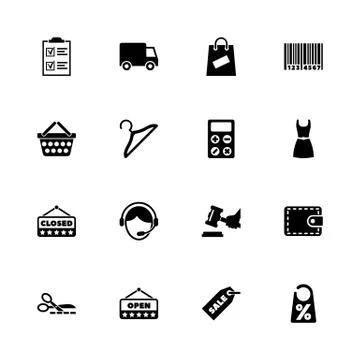 Shopping - Flat Vector Icons Stock Illustration