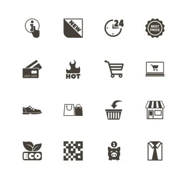 Shopping - Flat Vector Icons Stock Illustration