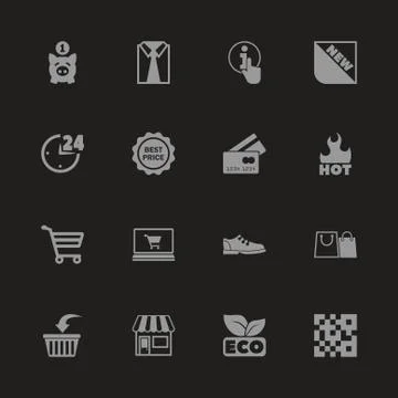 Shopping - Flat Vector Icons Stock Illustration