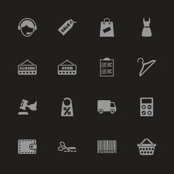 Shopping - Flat Vector Icons Stock Illustration