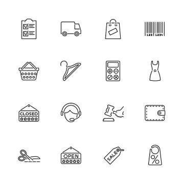 Shopping - Flat Vector Icons Stock Illustration