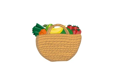 Shopping for fruit and vegetables Stock Footage 75190988