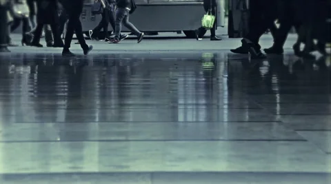 Shopping in a Futuristic Hall Stock Footage 49487635