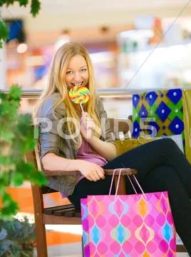 Shopping girl Stock Photos