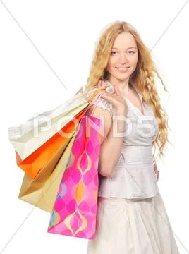 Shopping girl Stock Photos