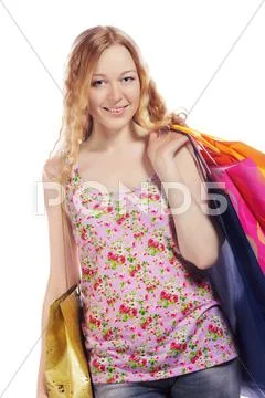 Shopping girl Stock Photos