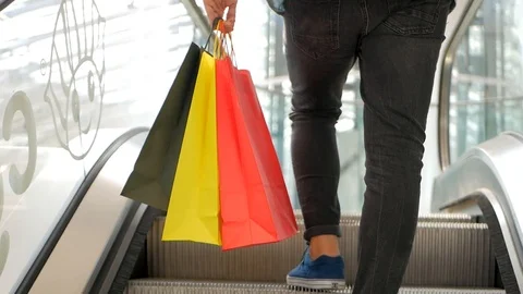 Shopping. The guy with the shopping Video stock 95486108