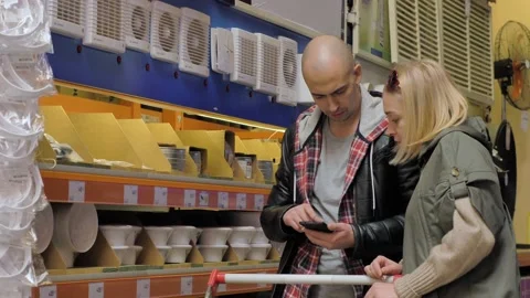 Shopping in a hardware store Stock Footage 133224957