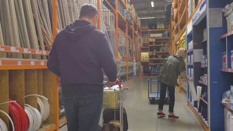 Shopping in a hardware store Stock Footage 133226536