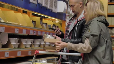 Shopping in a hardware store Stock Footage 133226699