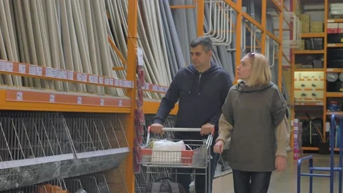 Shopping in a hardware store Stock Footage 133227534