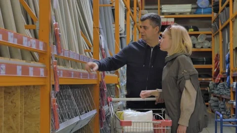 Shopping in a hardware store Stock Footage 133230124
