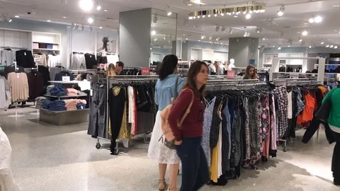 Shopping at H&amp;M Stock Footage 96156593