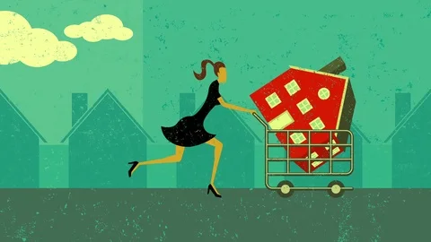 Shopping for a  home Stock Footage 93554332