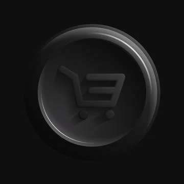 Shopping Icon. Black Round Button Stock Illustration