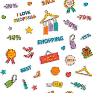 Shopping icon pattern Stock Illustration