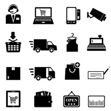 Shopping icon set Stock Illustration