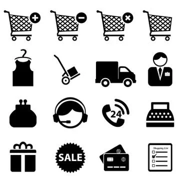 Shopping icon set Stock Illustration