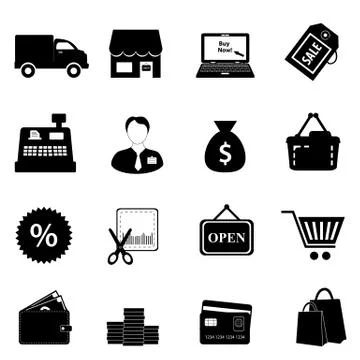 Shopping icon set Stock Illustration