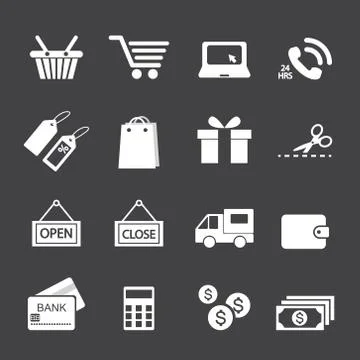 Shopping icon set. Stock Illustration
