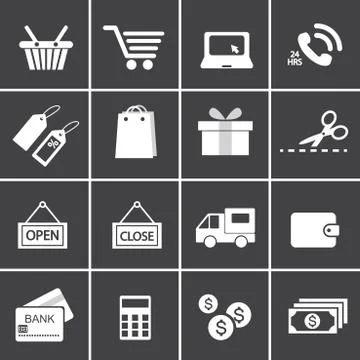Shopping icon set. Stock Illustration