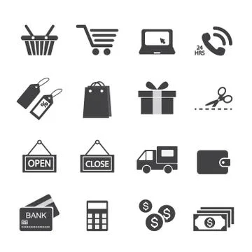 Shopping icon set. Stock Illustration