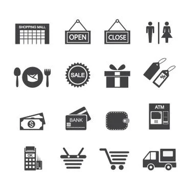 Shopping icon set Stock Illustration