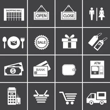 Shopping icon set Stock Illustration