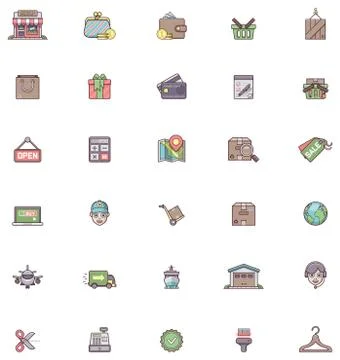 Shopping icon set Stock Illustration
