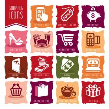 Shopping icon set Stock Illustration