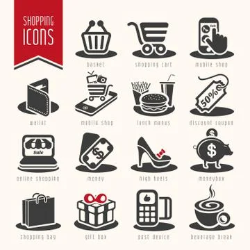 Shopping icon set Stock Illustration