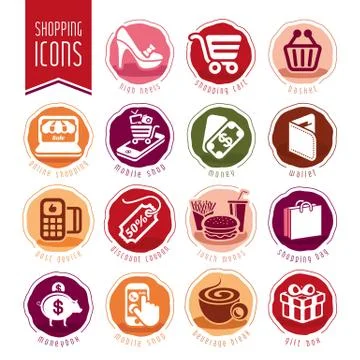 Shopping icon set Stock Illustration