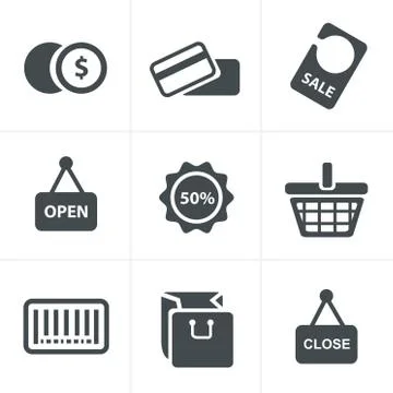 Shopping Icon Set Stock Illustration