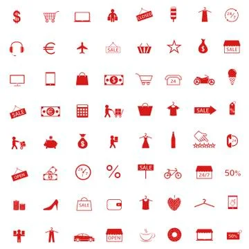 Shopping icon set Illustrazione stock