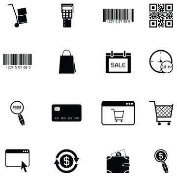 Shopping icon set Stock Illustration