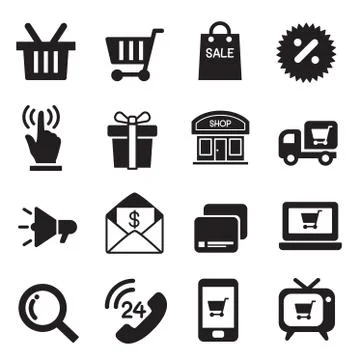 Shopping icon set Illustrazione stock