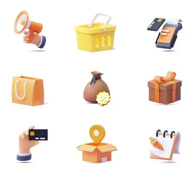 Shopping icon set Stock Illustration