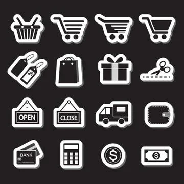 Shopping icon set. simplus series Stock Illustration