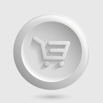 Shopping Icon. White Round Button Stock Illustration